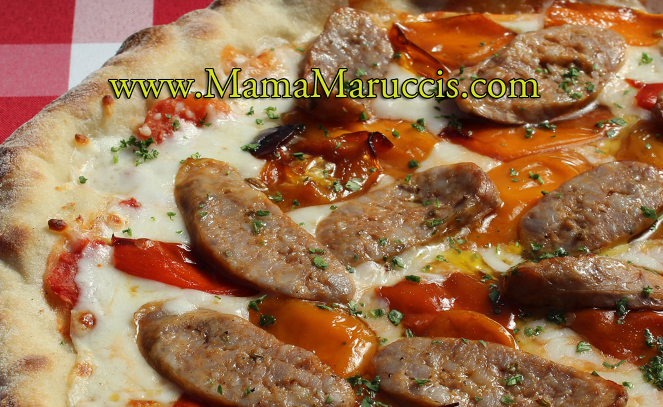Mama Marucci's Pizza Sausage and Peppers Pizza